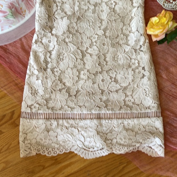 🌺 VINCE CAMUTO; Beautiful - Light Pink, Cap-Sleeved Lace Dress in Misses Size 2 - Picture 5 of 13